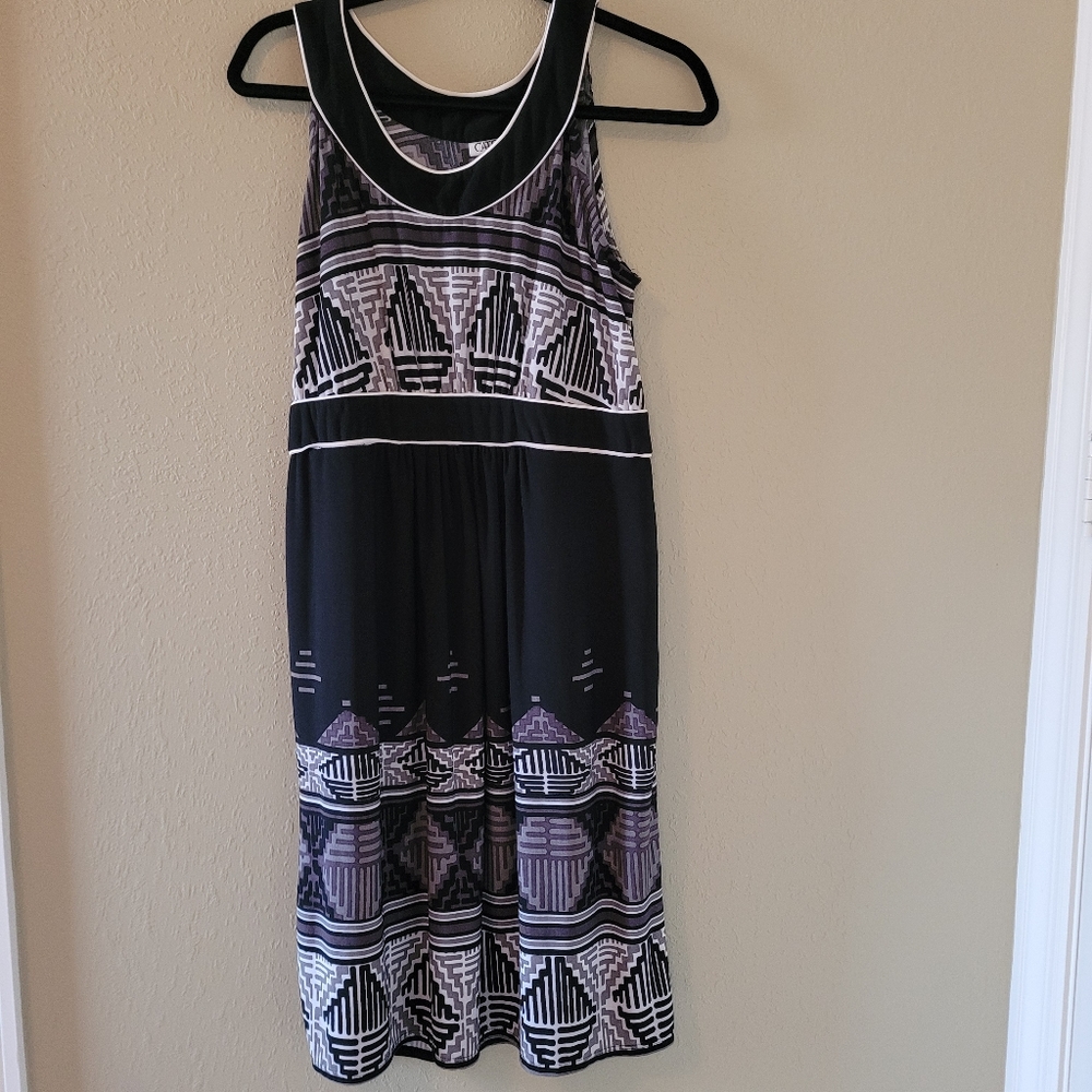 Cato black, gray, and white dress. Tribal print - Picture 4 of 4